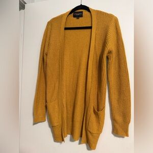 Women's Mustard Open-Front Cardigan